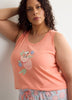 Coral Snoopy Pyjama Tank Top - ti Voglio