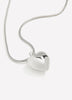 Medium Silver Necklace with Puffy Heart Pendant