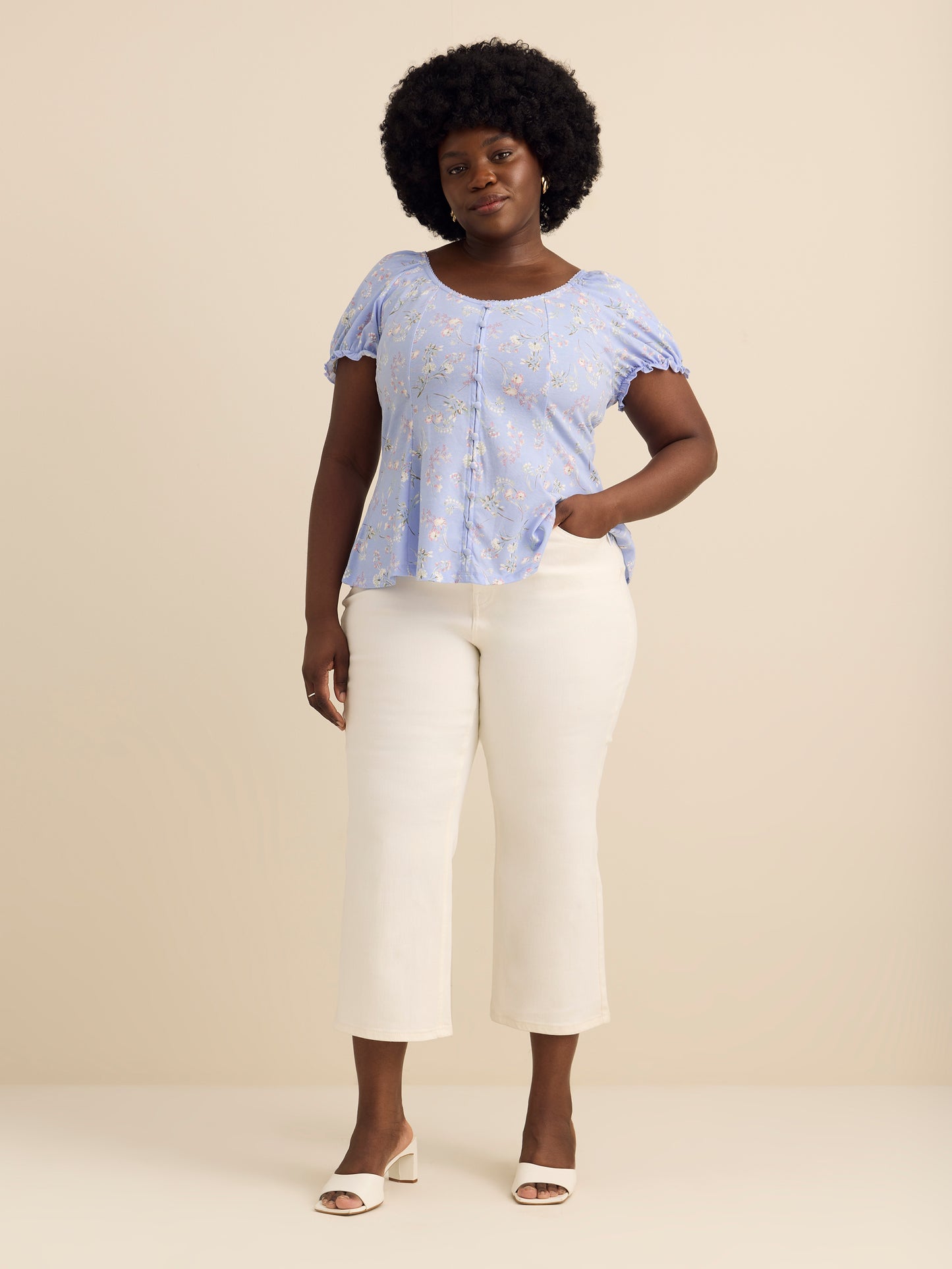 Haut évasée à manches bouffantes - Addition Elle