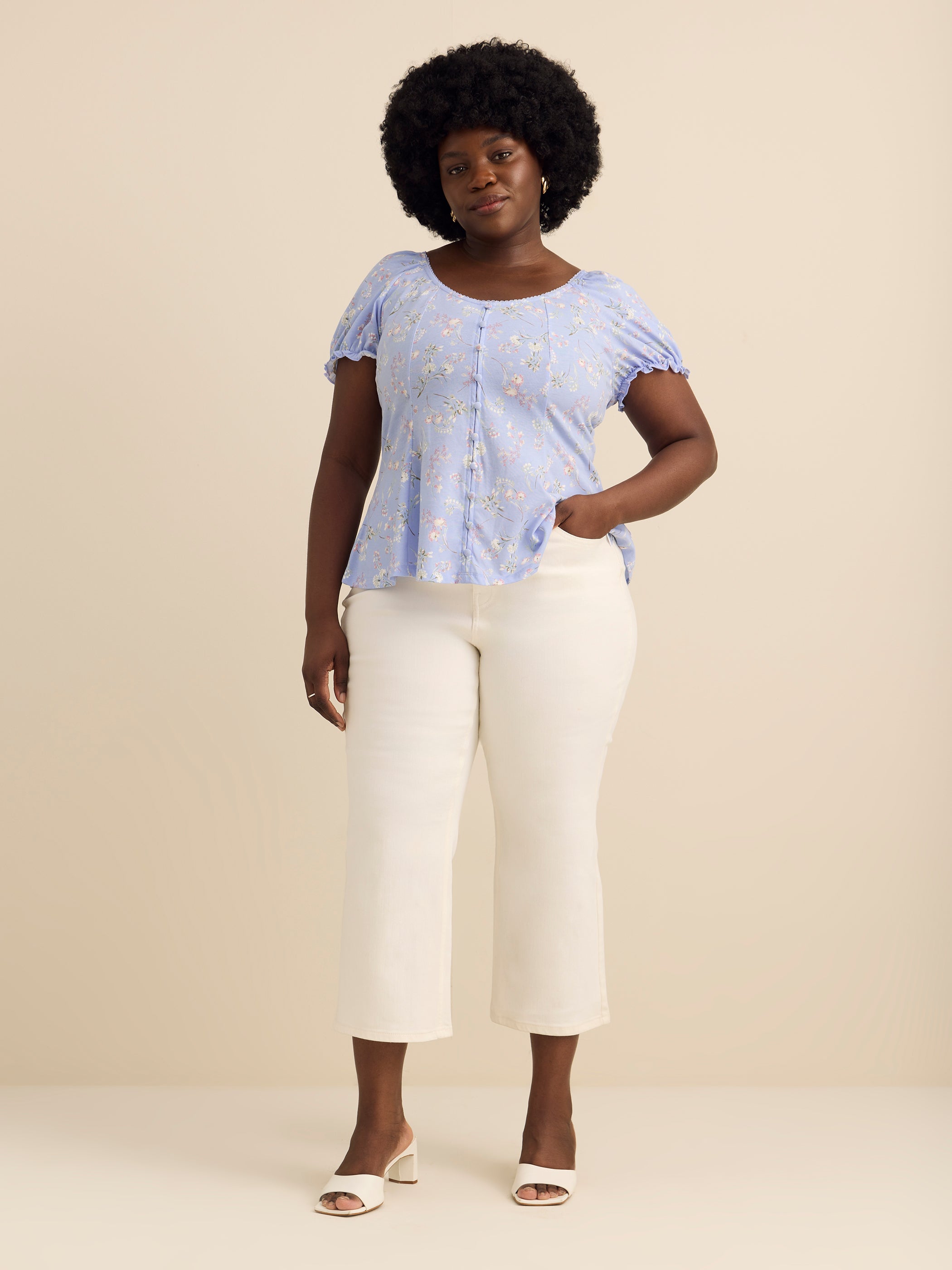 Haut évasée à manches bouffantes - Addition Elle