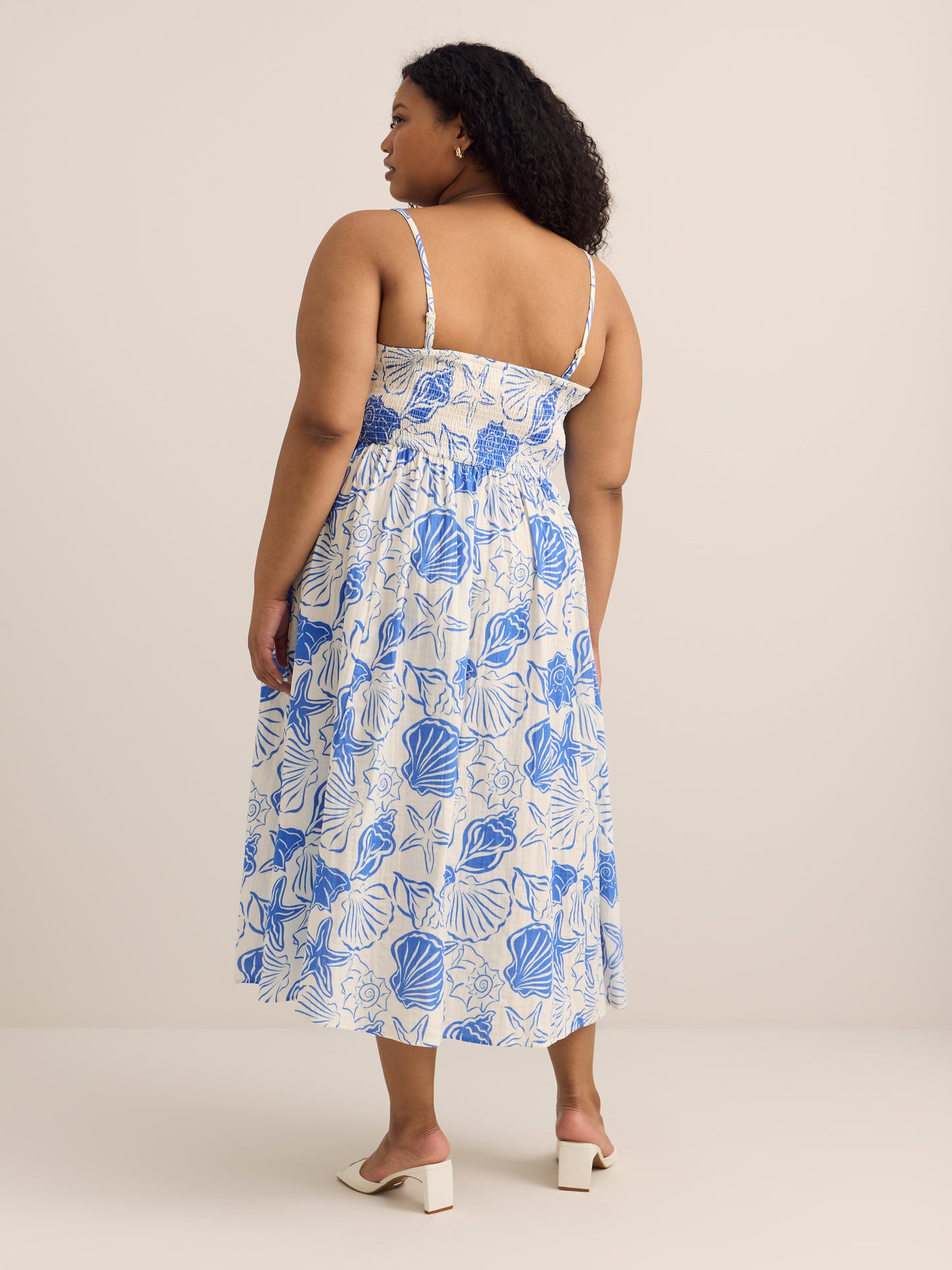 Strapless Smocked Heart Chest Maxi Dress