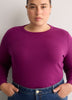 Fitted Long-Sleeve Rib Knit Tee