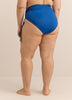 Blue Satin High-Rise Swim Brief with Side Ties