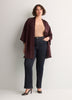 Kimono ample en satin violet foncé