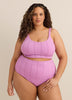 Violet Eyelet Longline Crop Bikini Top