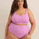 Violet Eyelet Longline Crop Bikini Top