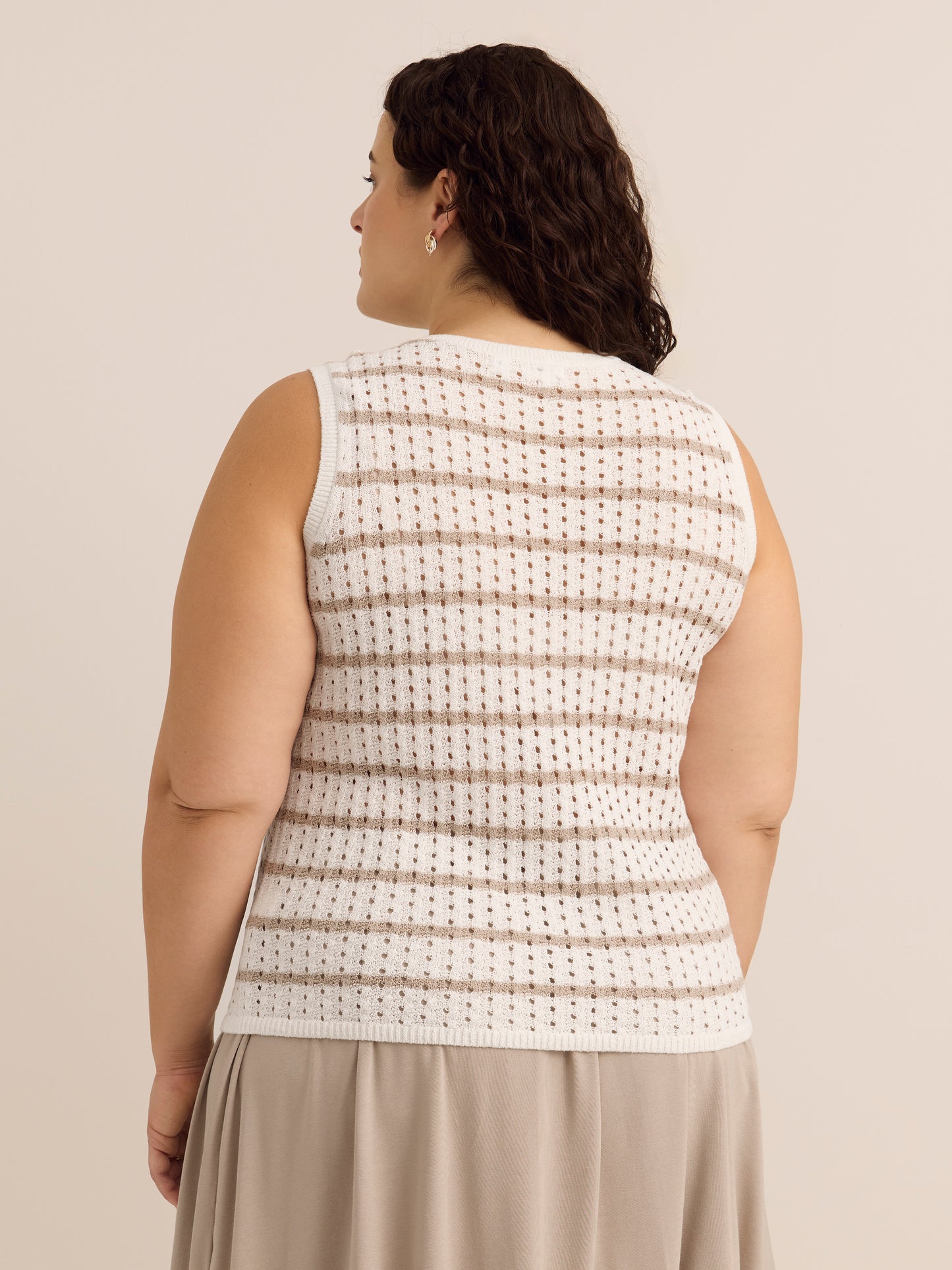 Buttoned-Down Sleeveless Sweater Vest