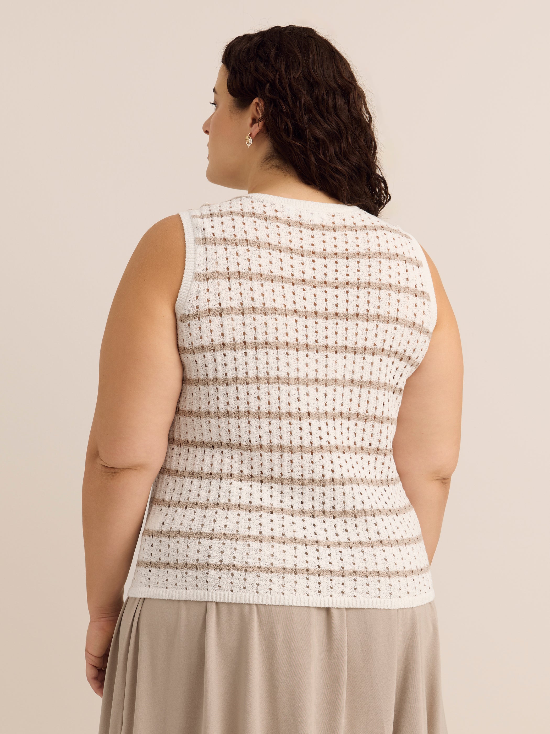 Buttoned-Down Sleeveless Sweater Vest