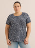 Curvy-Fit Dark Printed Short-Sleeve Crew-Neck Tee