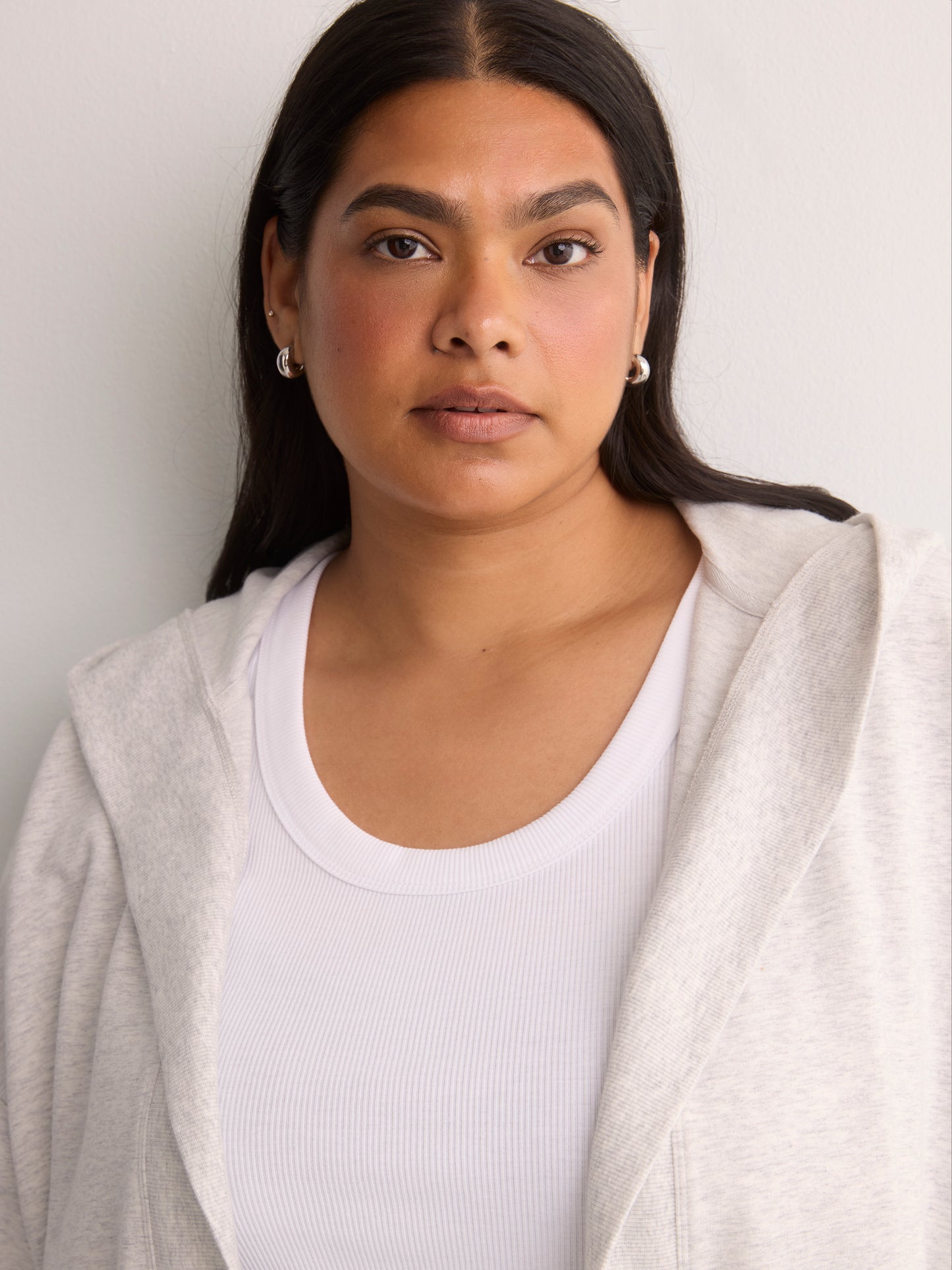 French Terry Hooded Open Cardigan - Active Zone
