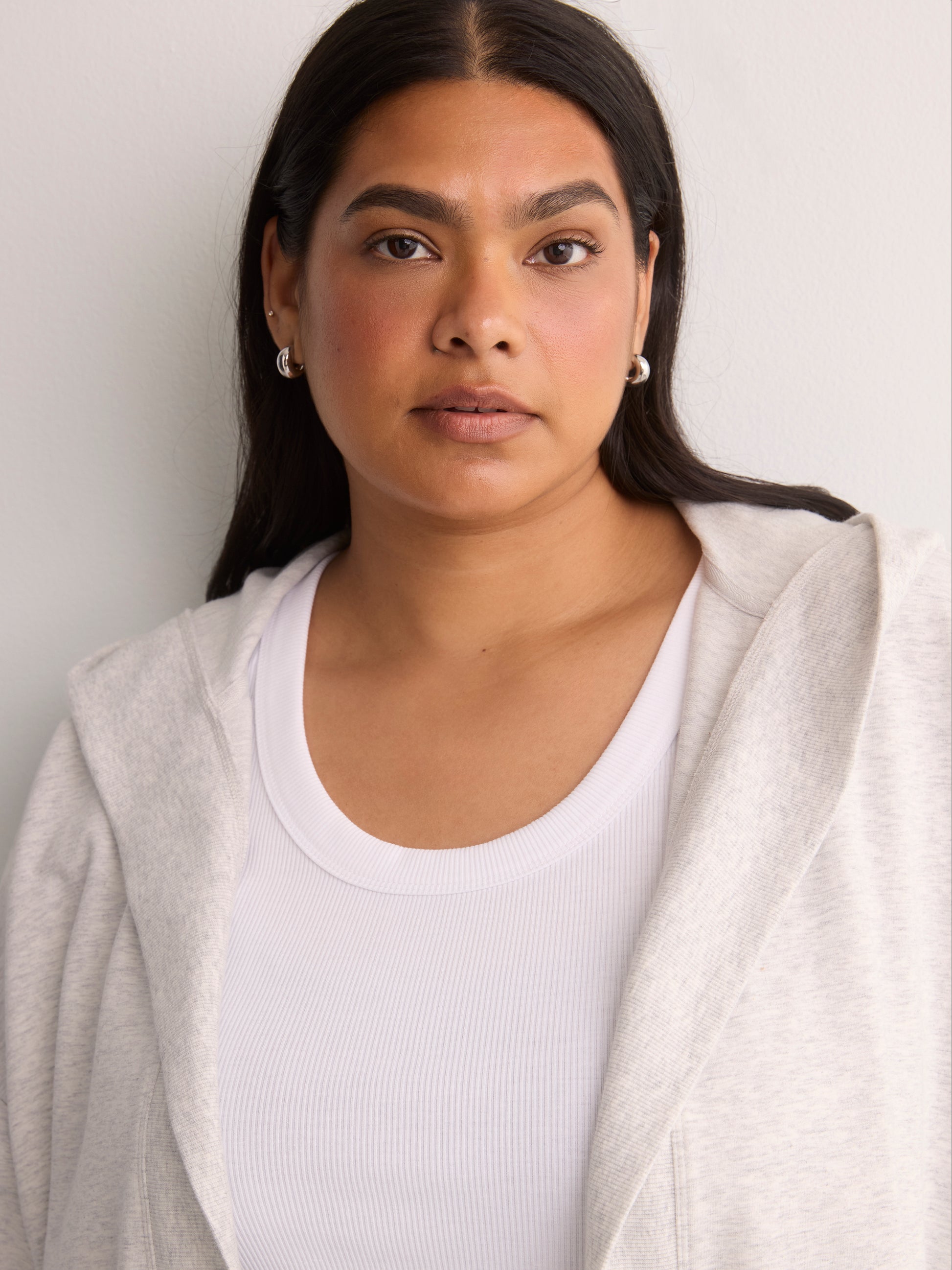 French Terry Hooded Open Cardigan - Active Zone