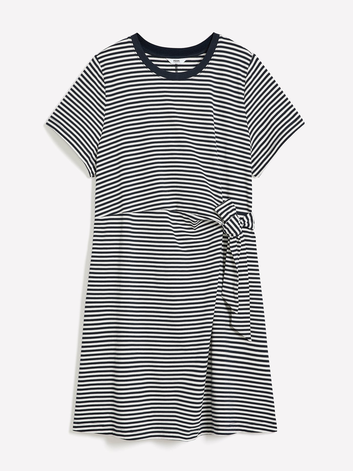short striped dress with knot Cap Sleeve Striped Side Knot Knit Dress