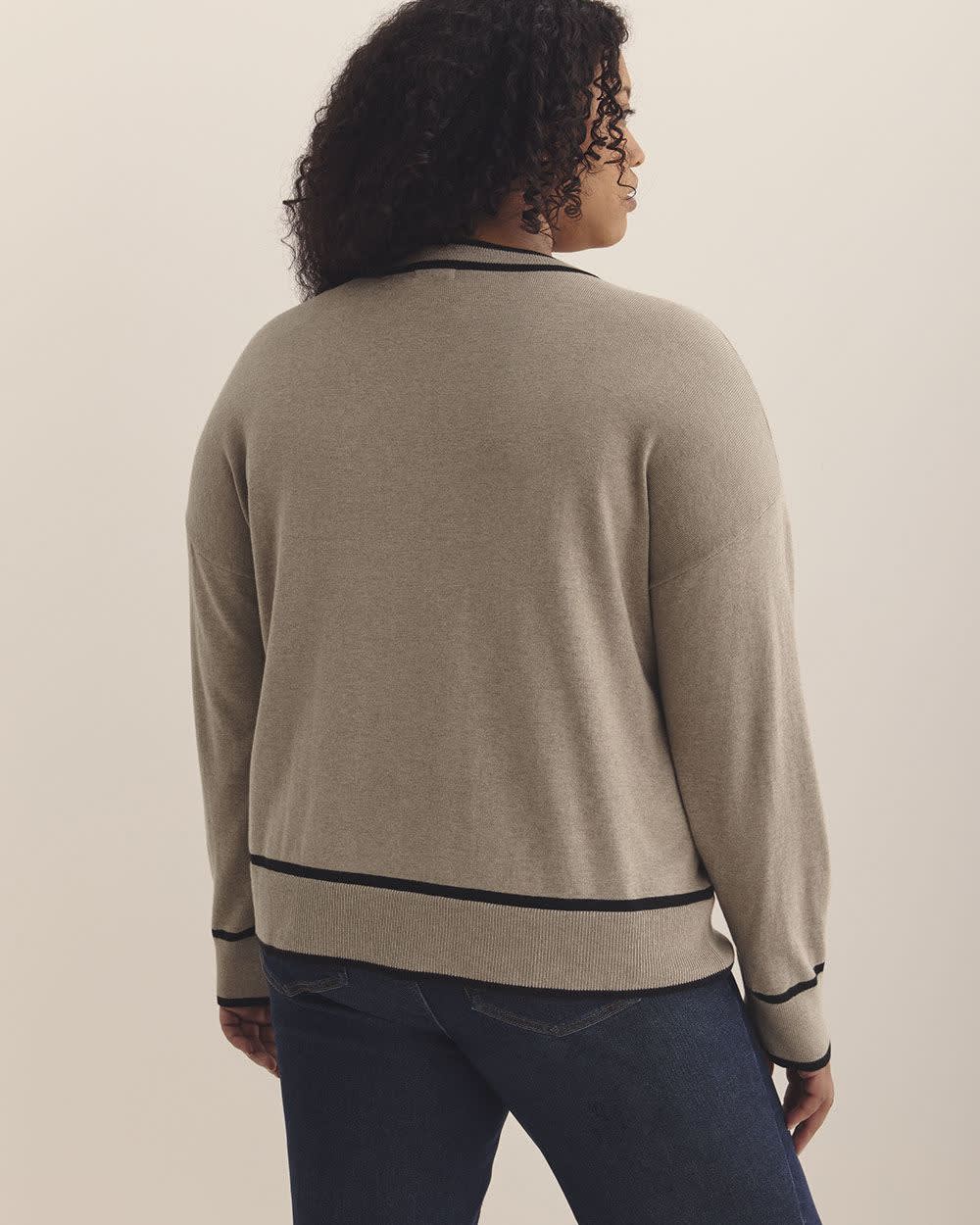 Responsible, Cotton-Blend Long-Sleeve V-Neck Sweater