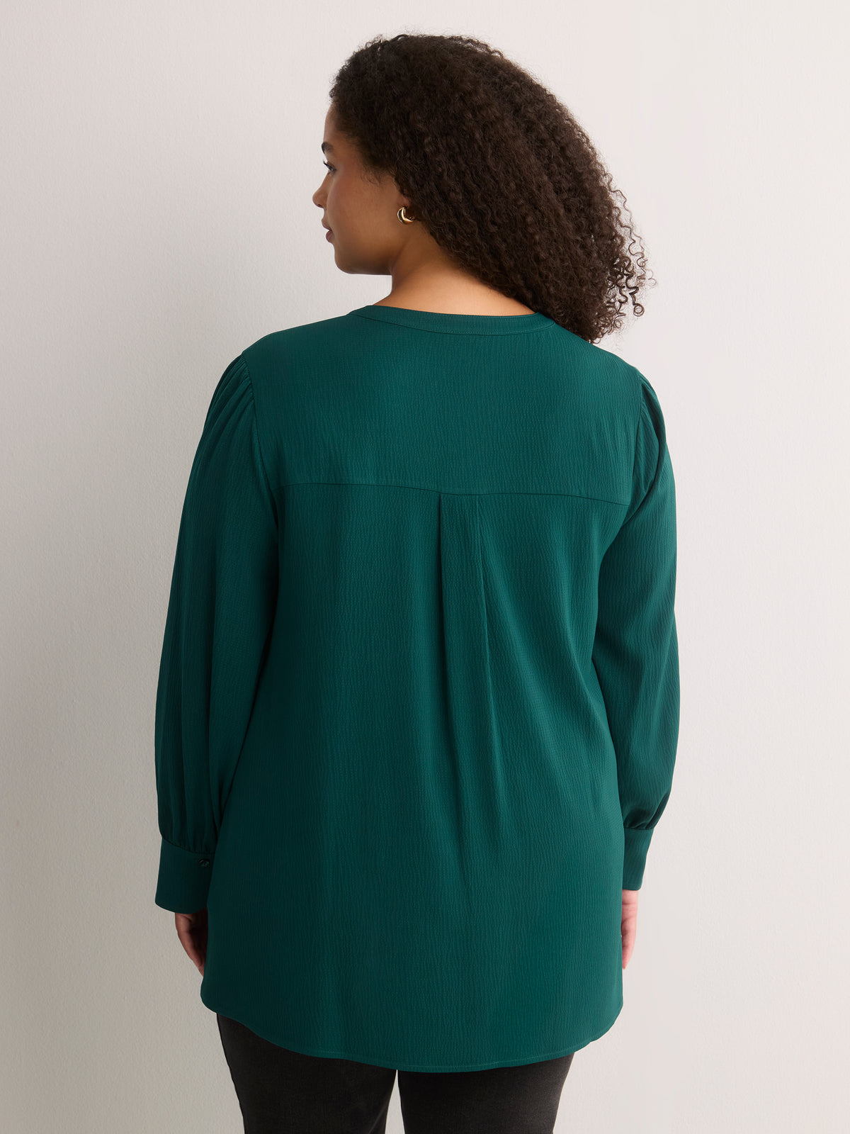 Pleated Buttoned-Down Slight Swing Blouse