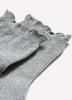 Chaussettes courtes texturées à rebord festonné