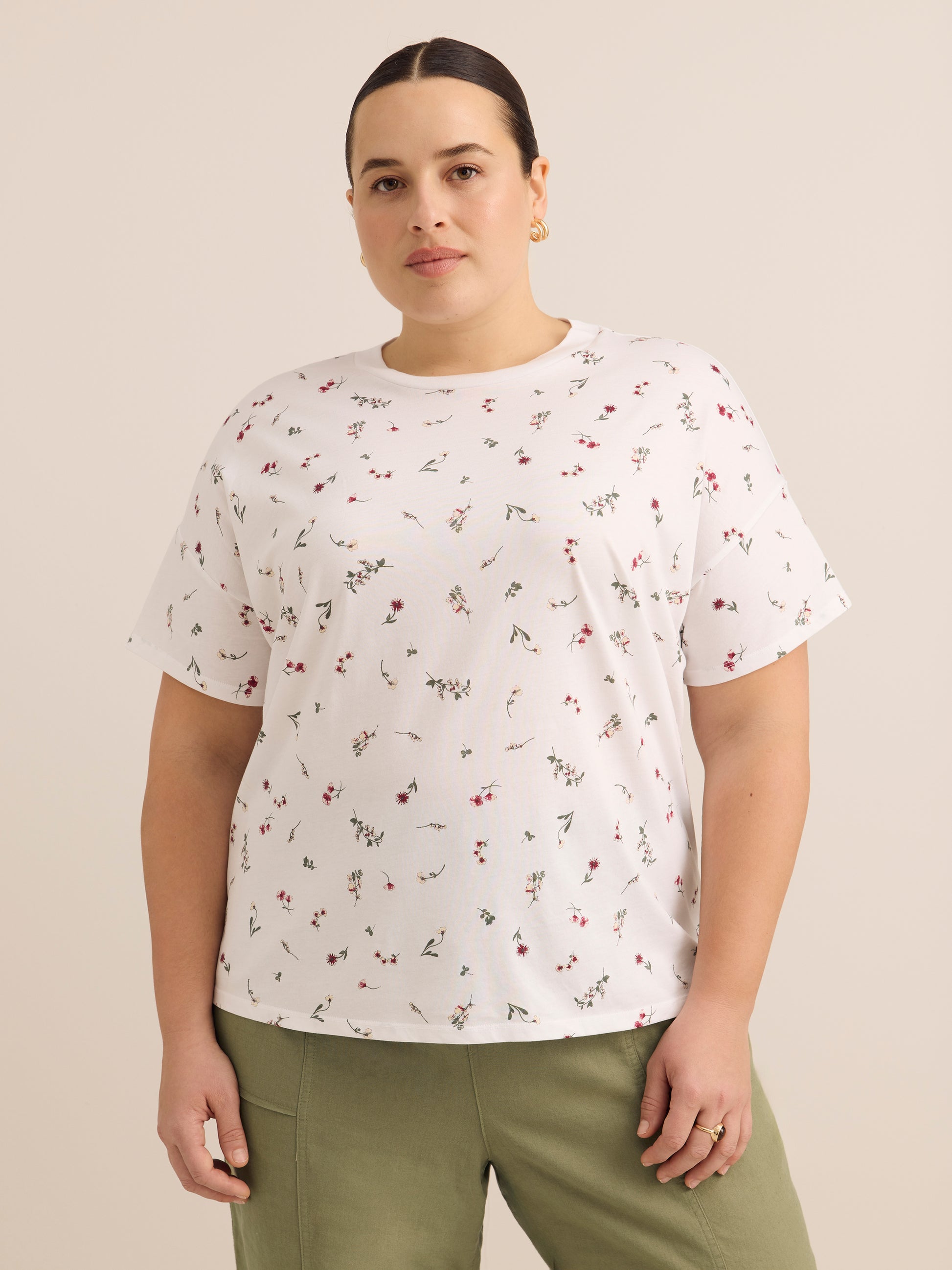 Boxy-Fit Printed Short-Sleeve Crew-Neck T-Shirt