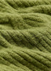 Green Loose-Fit Mock-Neck Cable Knit Sweater