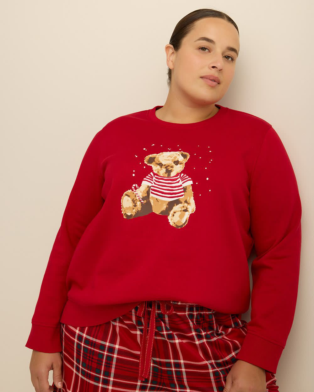 Pull en tricot molletonné à col rond