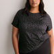 Responsible, Black Leopard-Print Short-Sleeve T-Shirt with Mesh Inserts - Active Zone