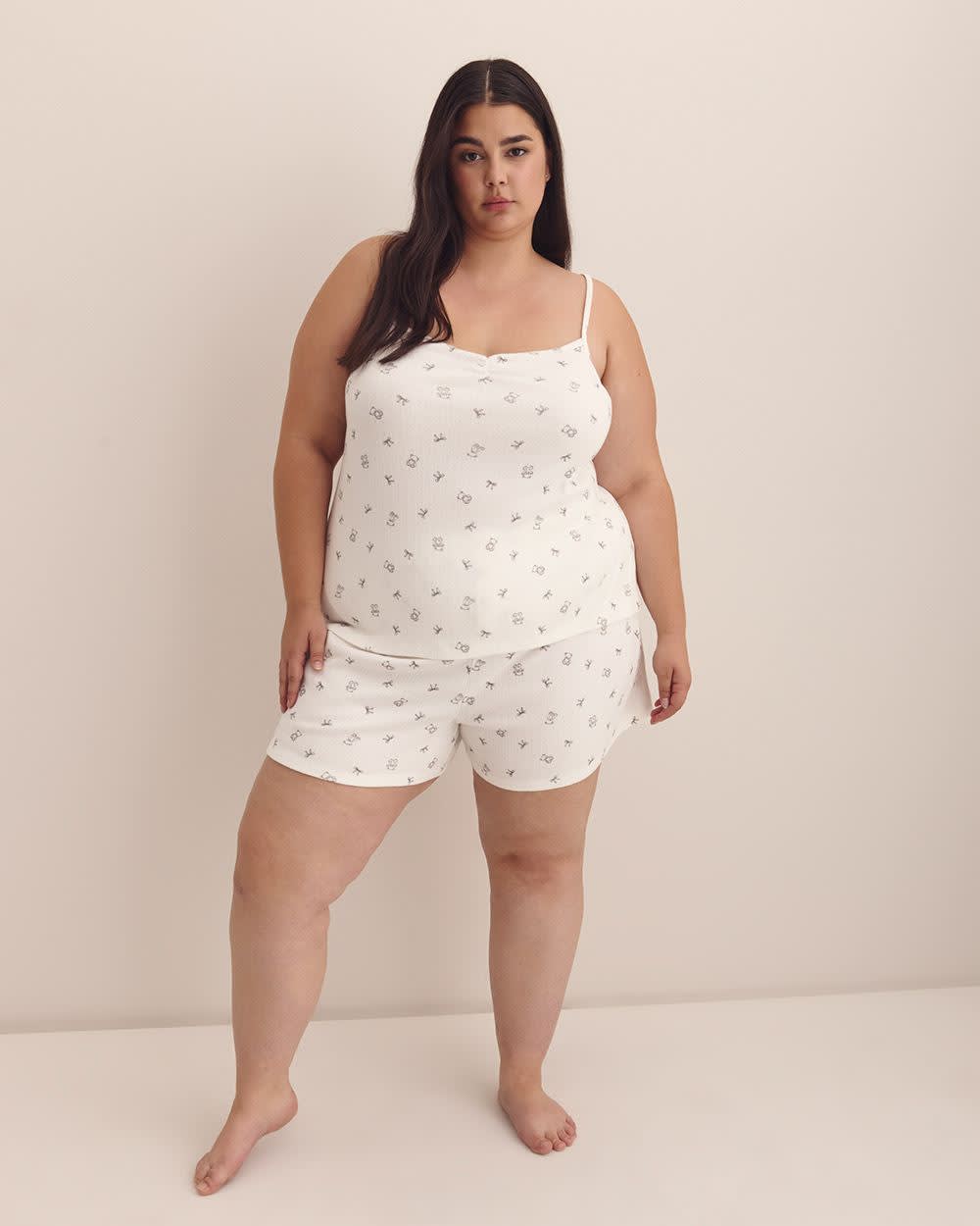 Haut de pyjama tricoté pour femmes Tivoglio – Mélange de polyester, détail pointelle