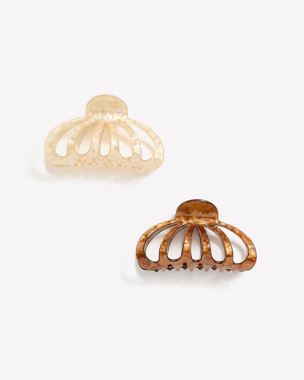 Large Tortoise Hair Claws, Set of 2
