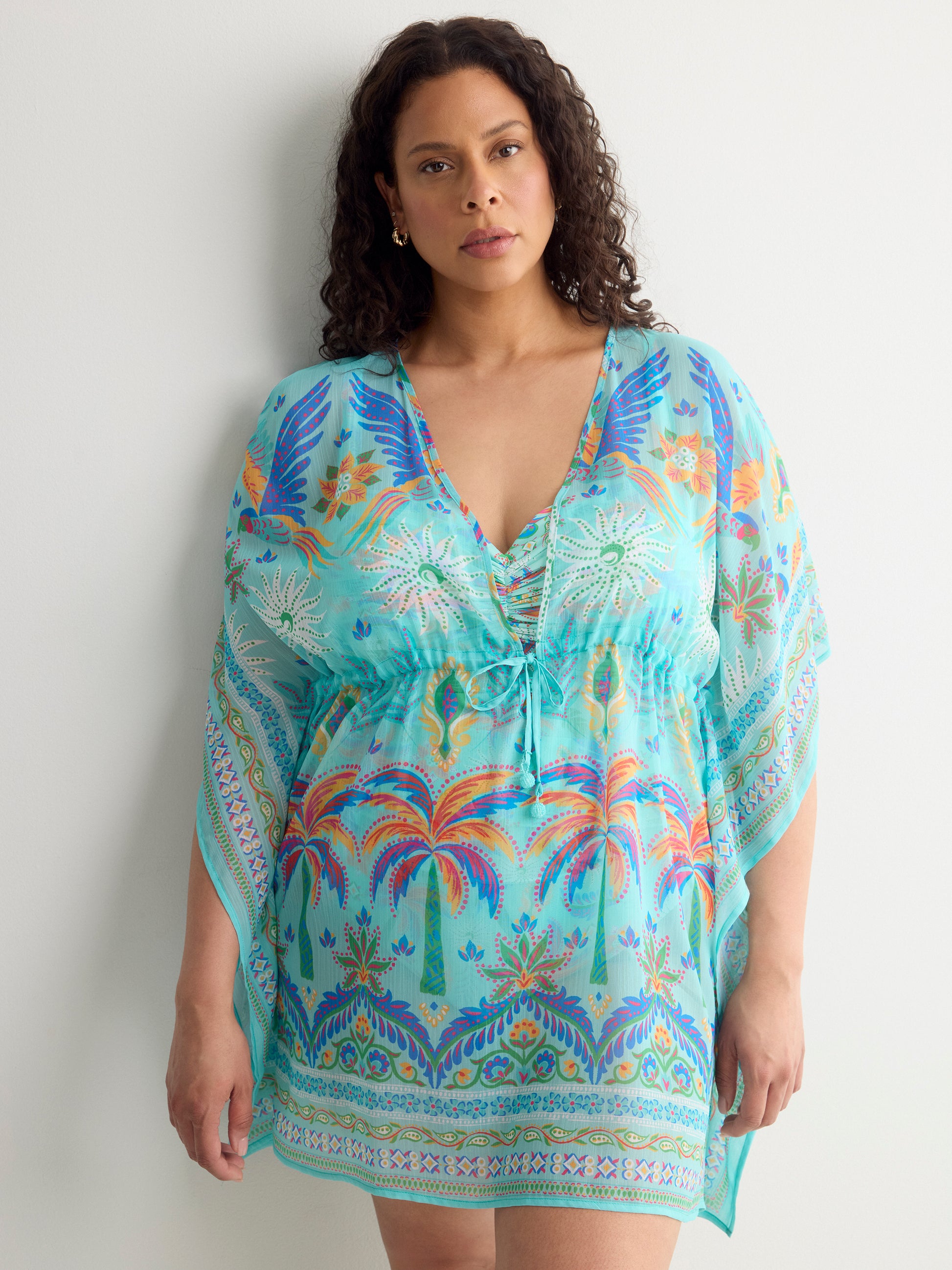 Printed Chiffon Caftan - Bleu by Rod Beattie