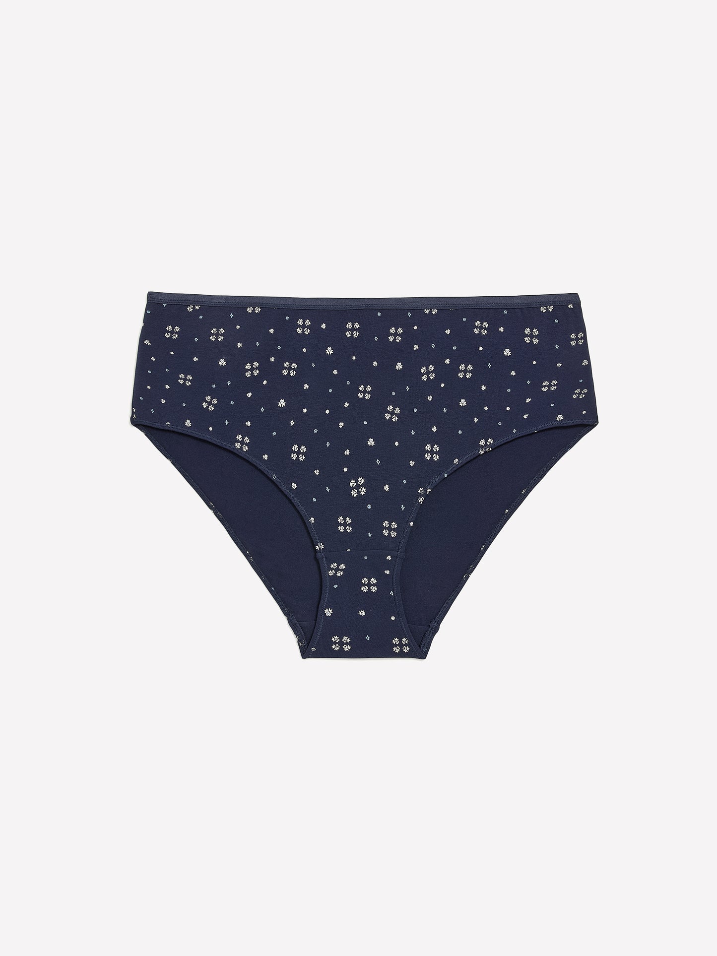 Blue High-Cut Cotton Blend Brief with Heart and Clover Print - tiVOGLIO