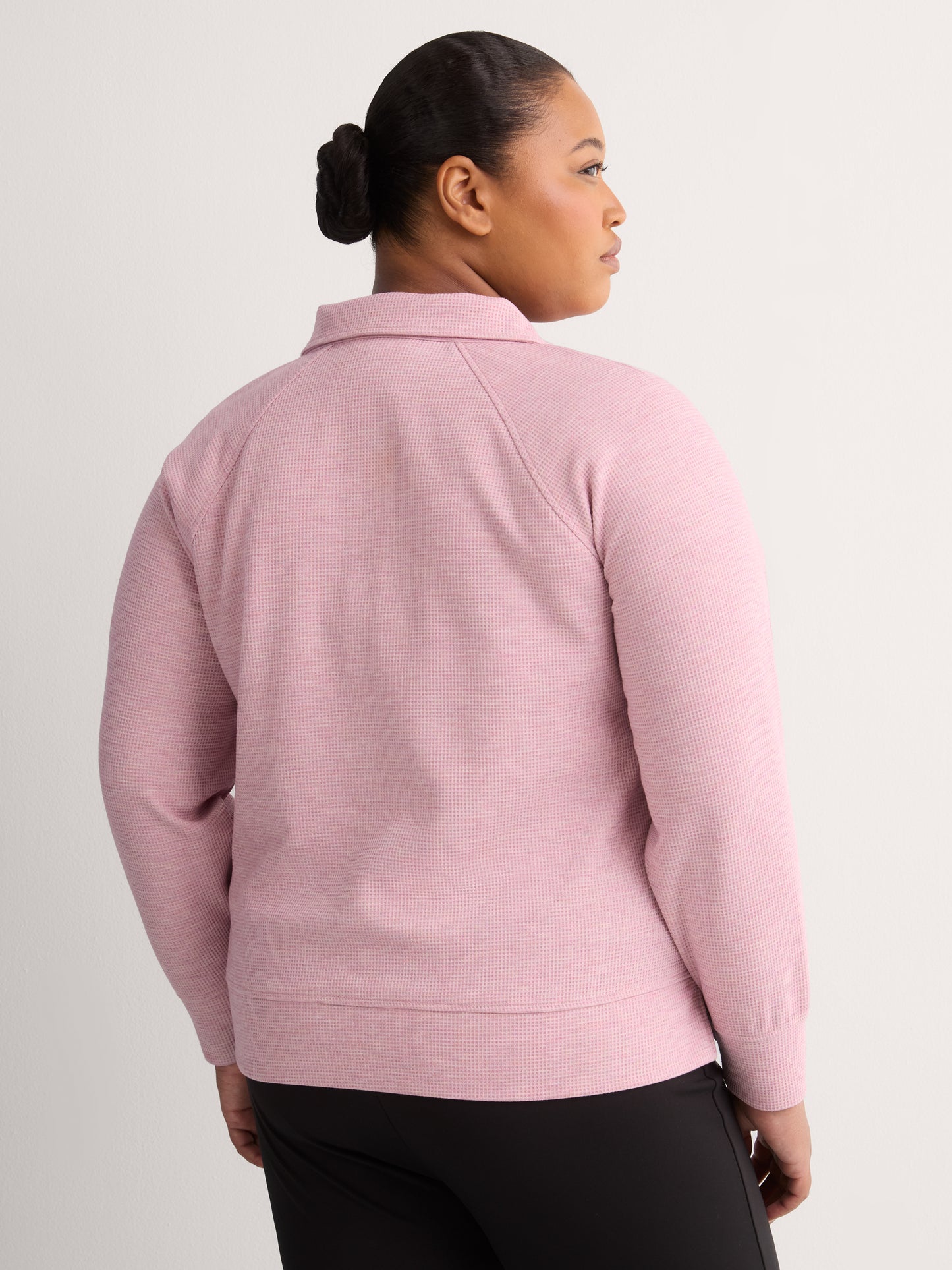 Fashion Flowy Waffle Knit Pullover with Collar - Active Zone