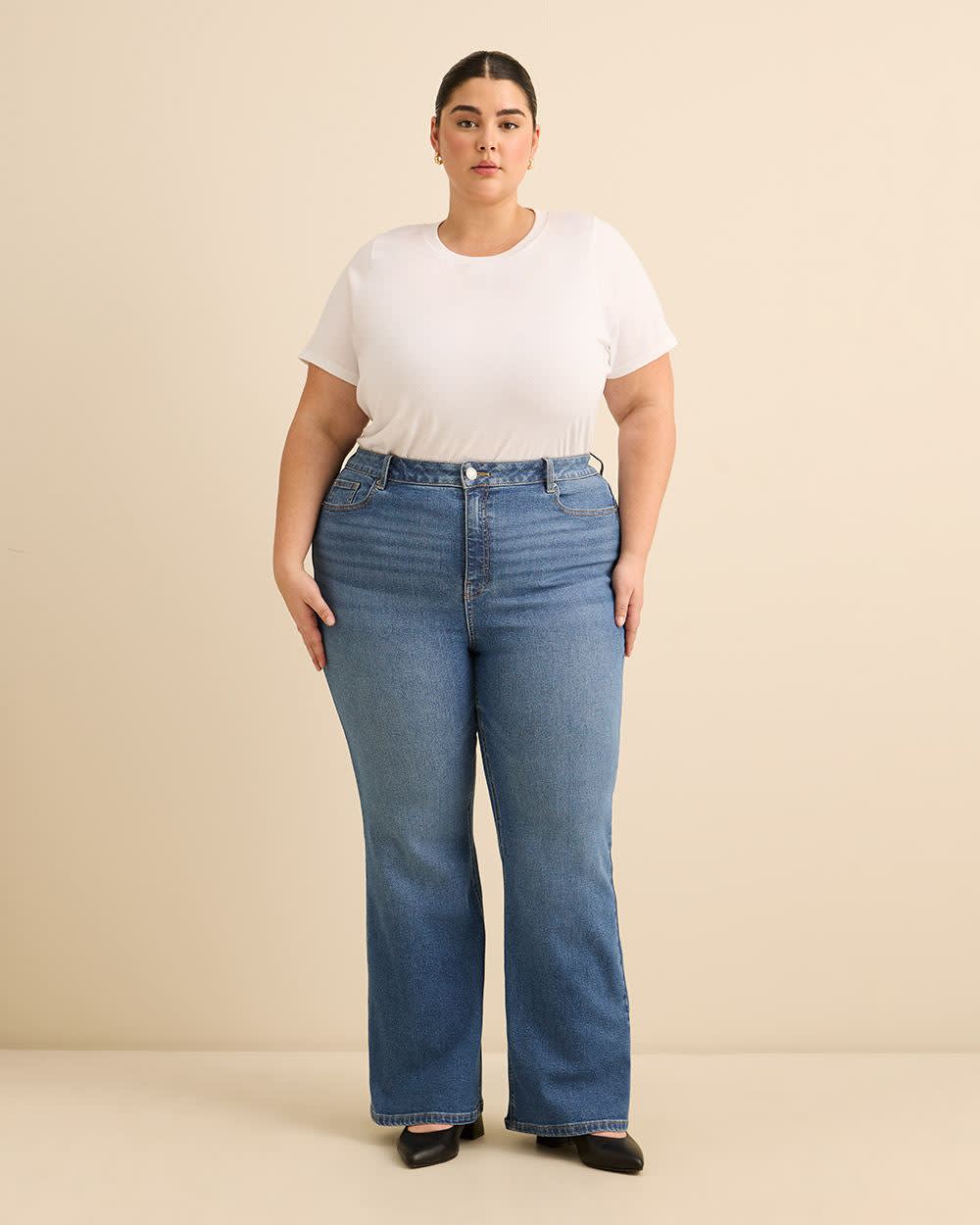 Jean coupe classique taille haute et jambe évasée - d/C JEANS