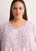 Floral A-Line Split-Neck Blouse