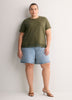 Straight-Fit Short-Sleeve Crew-Neck T-Shirt with Lace Hem