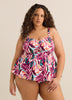 Printed Bandeau Tankini with Removable Straps