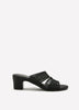 Extra Wide Width, Black Block-Heel Mesh Slip-On Sandal