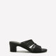 Extra Wide Width, Black Block-Heel Mesh Slip-On Sandal