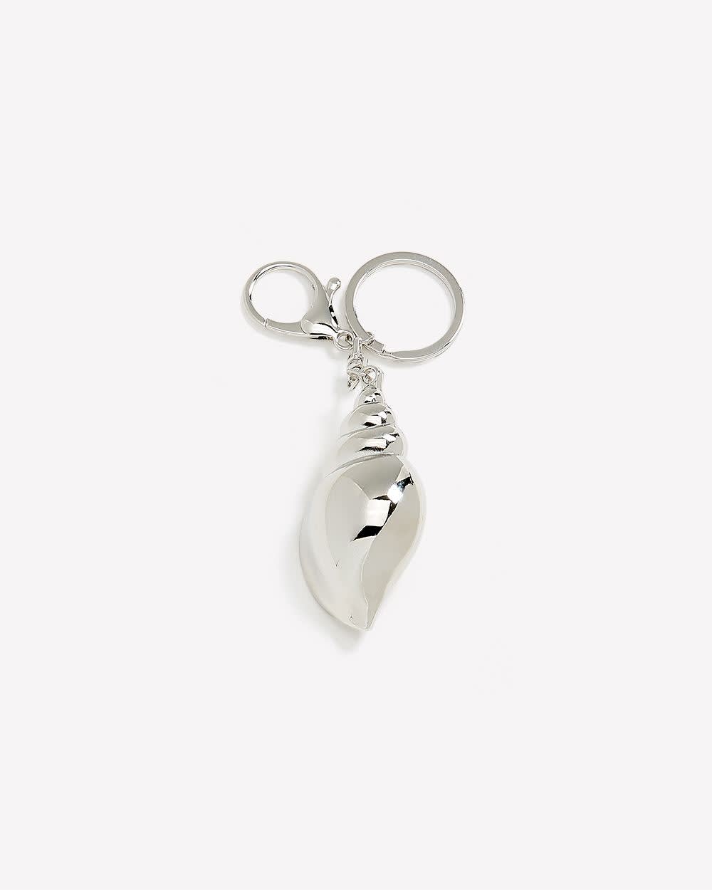 Silver Seashell Keychain Bag Charm