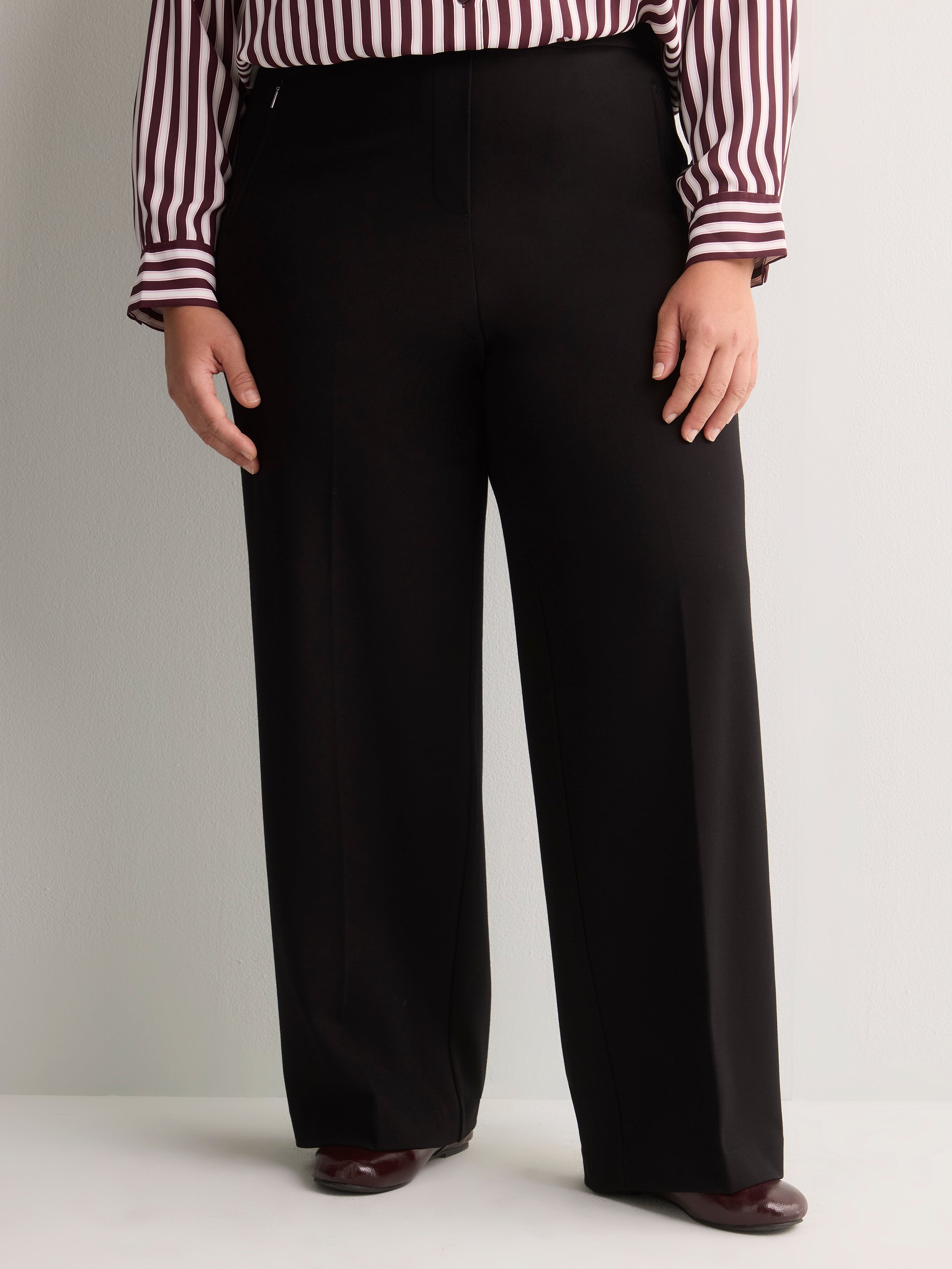 Black Ponte de Roma Wide-Leg Pant, Essential Pant