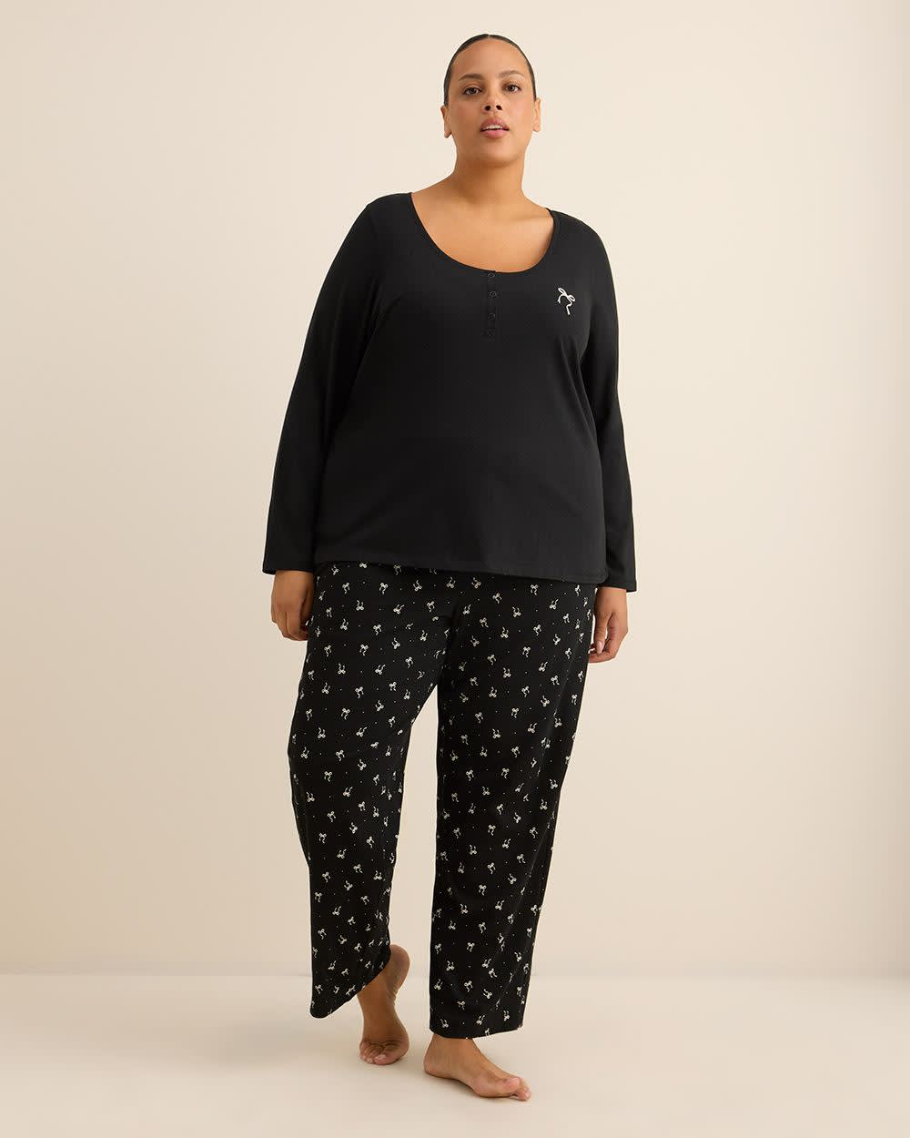 Haut de pyjama en tricot coupe moderne Penningtons – 100 % coton, détail nœud