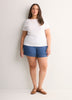 Fitted Boat-Neck Ribbed Knit Baby Tee