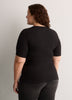 Lace V-Neck Rib Knit Tee