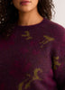 Purple Crew-Neck Jacquard Sweater