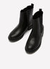 Extra Wide Width, Black Faux Leather Chelsea Bootie