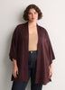 Kimono ample en satin violet foncé