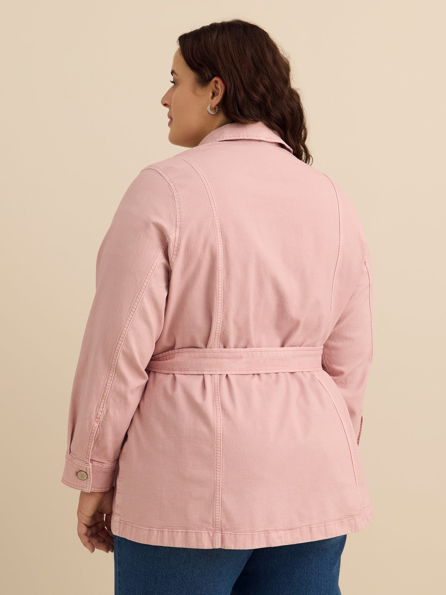 Veste safari lilas en mélange de coton