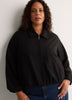 Dark Balloon-Hem Bomber Jacket