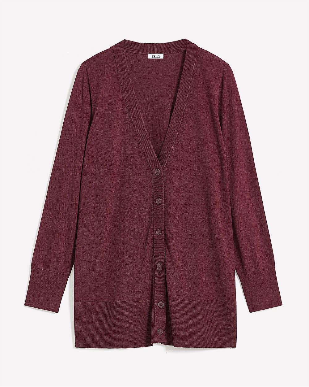 Responsible, Cotton-Blend Tunic Cardigan