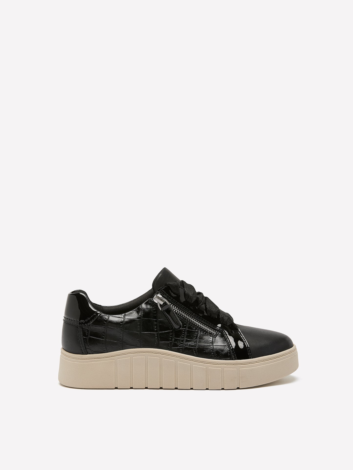 Wide Width, Mykah Joy Black Leather Sneaker - Clarks