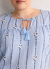 Floral A-Line Split-Neck Blouse