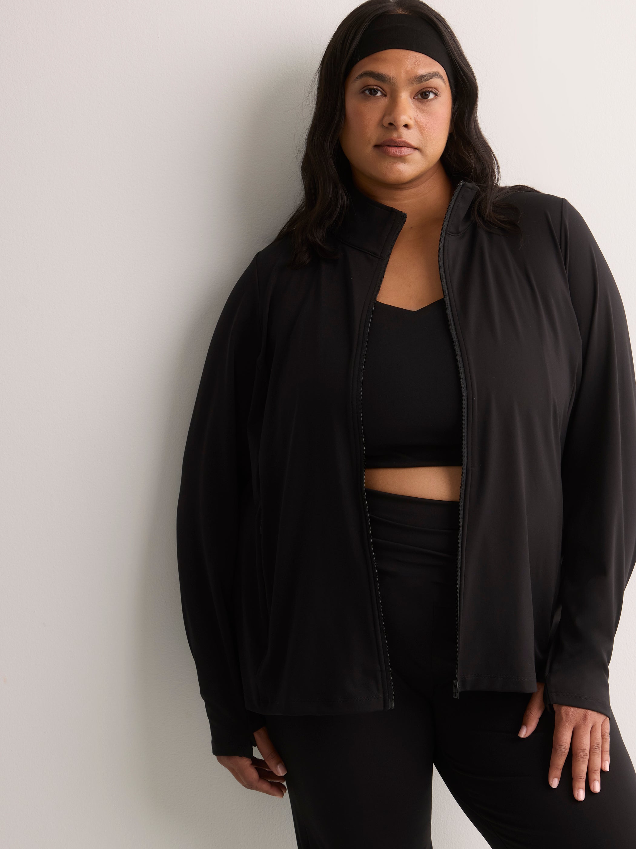 Responsible, Double Knit Mock-Neck Zipper Jacket - Active Zone