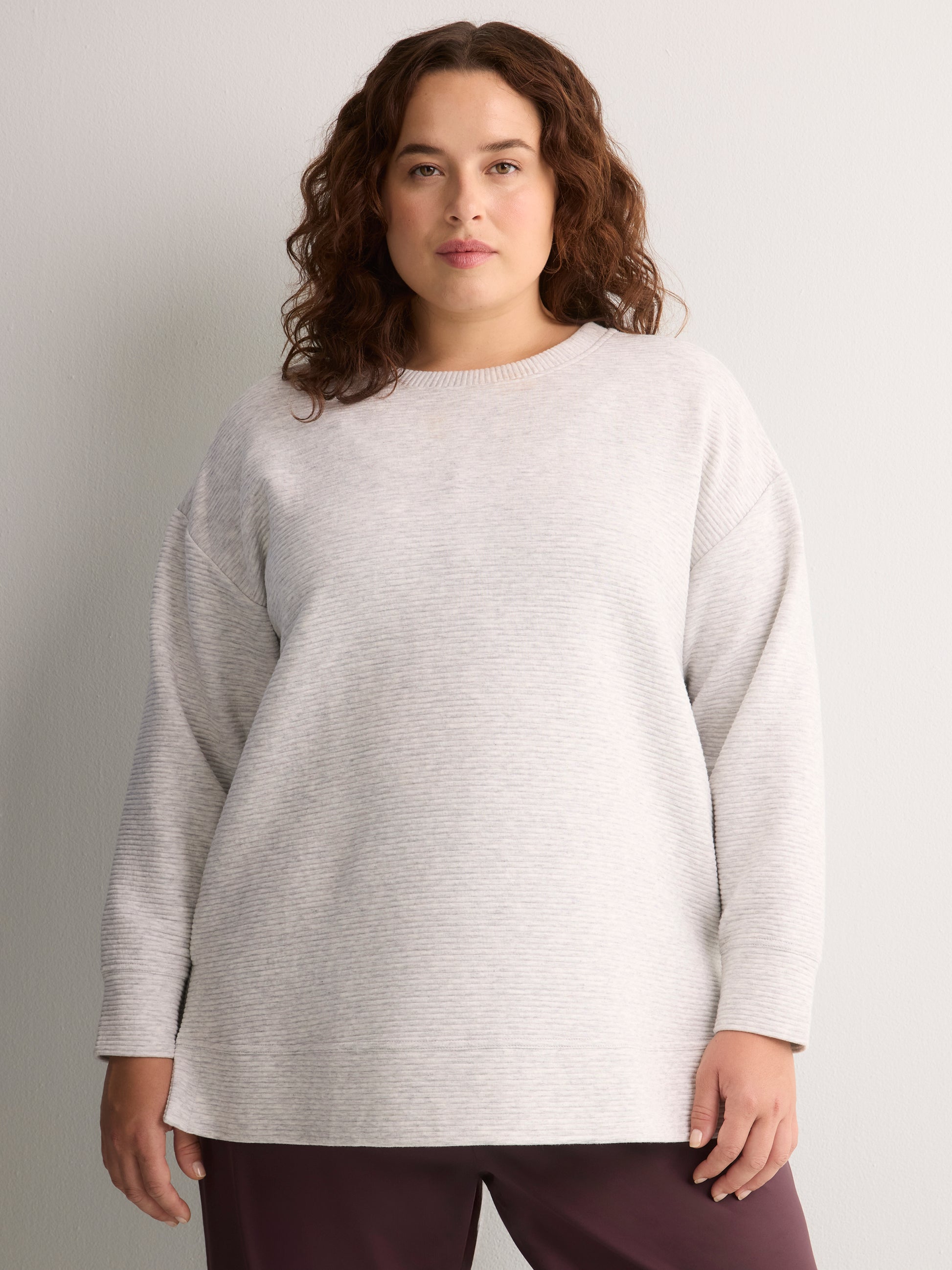 Ottoman Wide Crew Neck Tunic Top - Active Zone