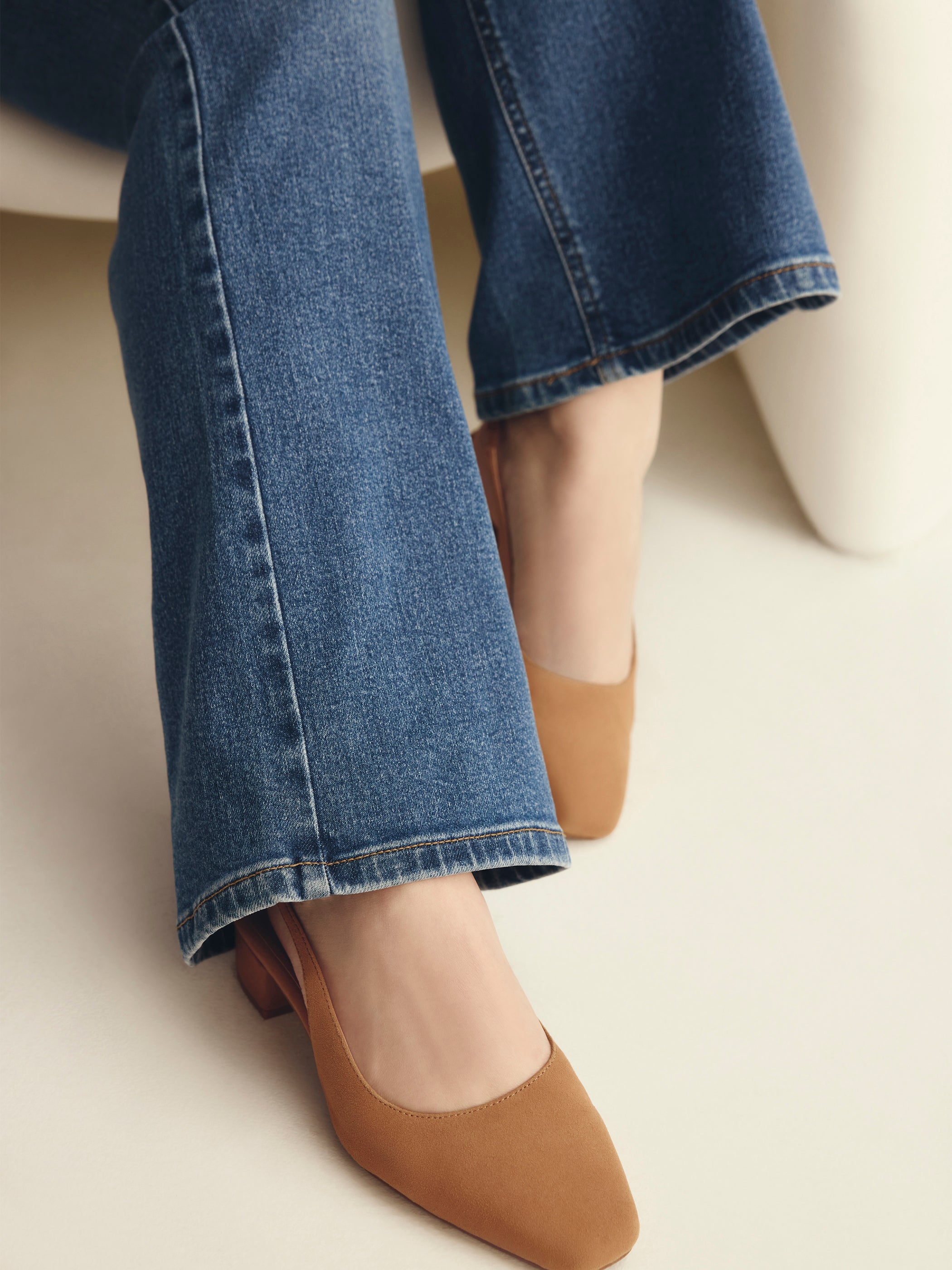 Extra Wide Width, Suede Pumps with Ankle Strap